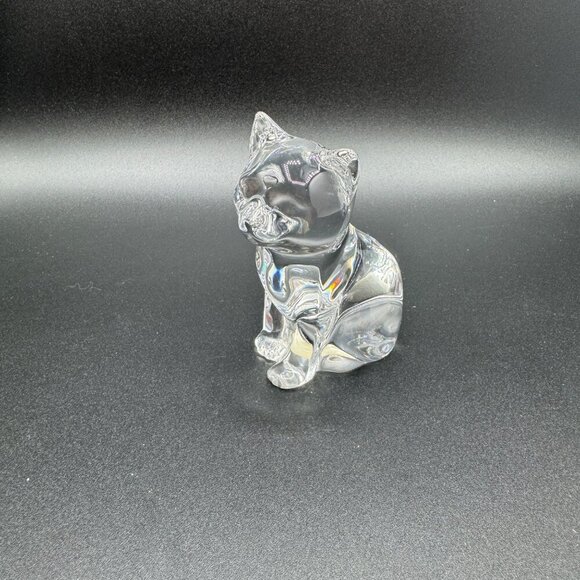 PRINCESS HOUSE Lead Crystal Vintage Cat Kitten Figurine - Picture 1 of 8